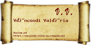 Váncsodi Valéria névjegykártya