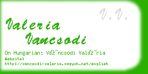 valeria vancsodi business card